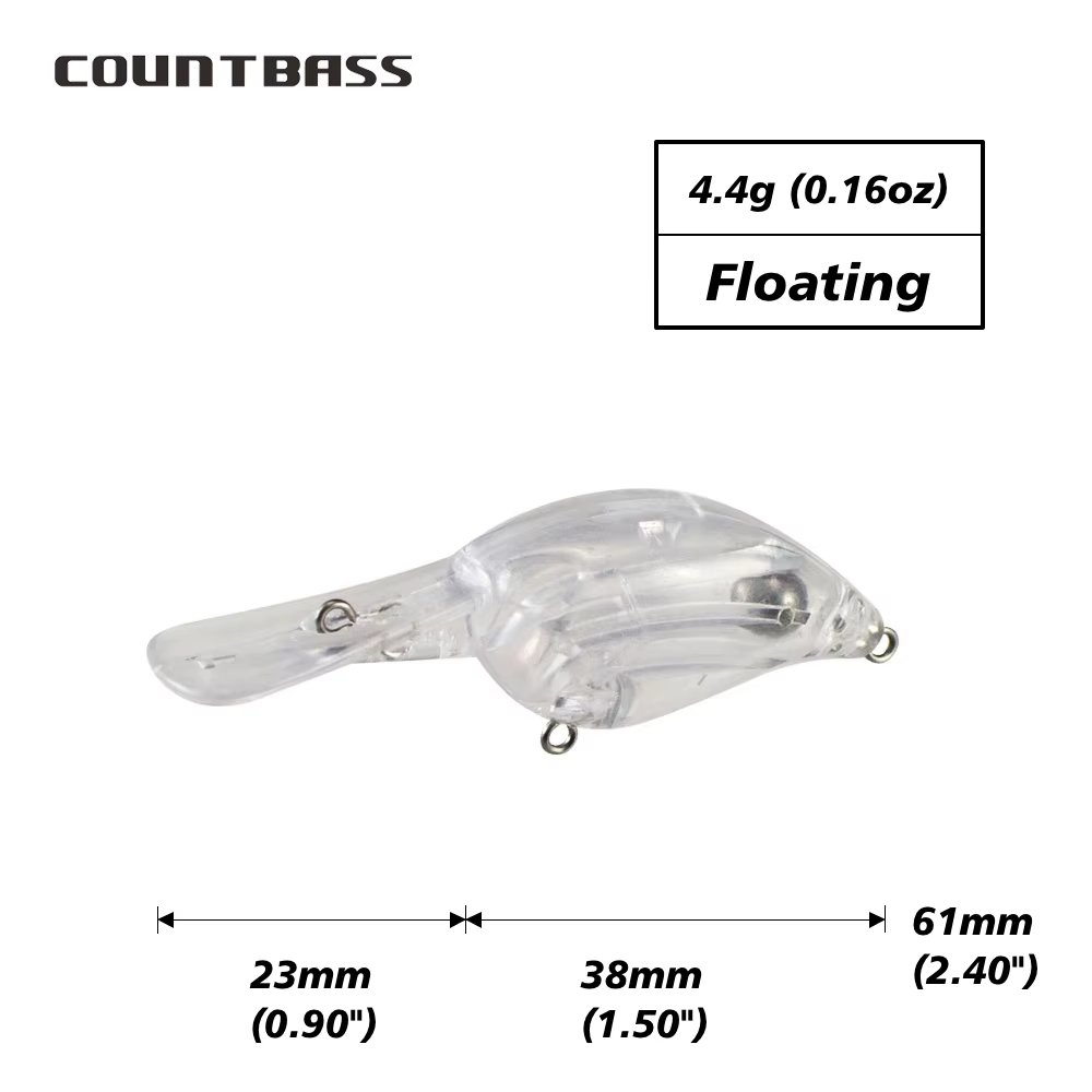 Countbass Crankbait sin pintar – Señuelo duro flotante 38mm - imagen 3