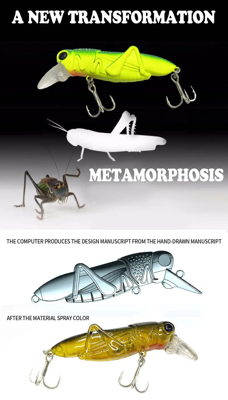 Detalle del señuelo tipo minnow biónico