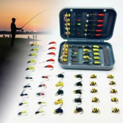 Kit de moscas artificiales secas y mojadas para pesca con mosca