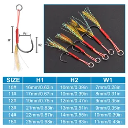Anzuelos de ayuda para jigging en agua salada con anillos divididos