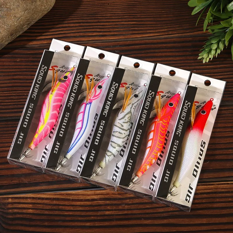 Egi Jig lumínico fluorescente para jigging de calamar – cebo de madera - imagen 4