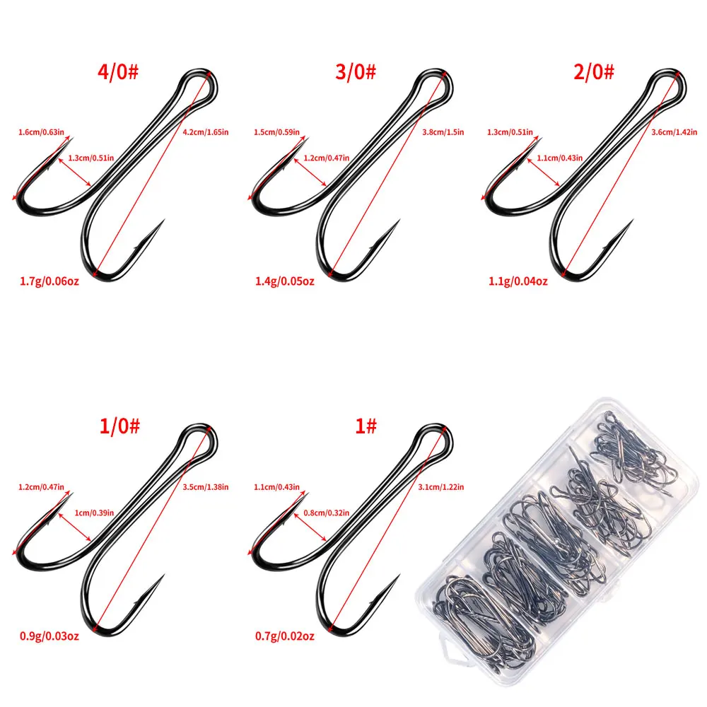 Anzuelos dobles con púas de acero al carbono para pesca de carpa - imagen 5