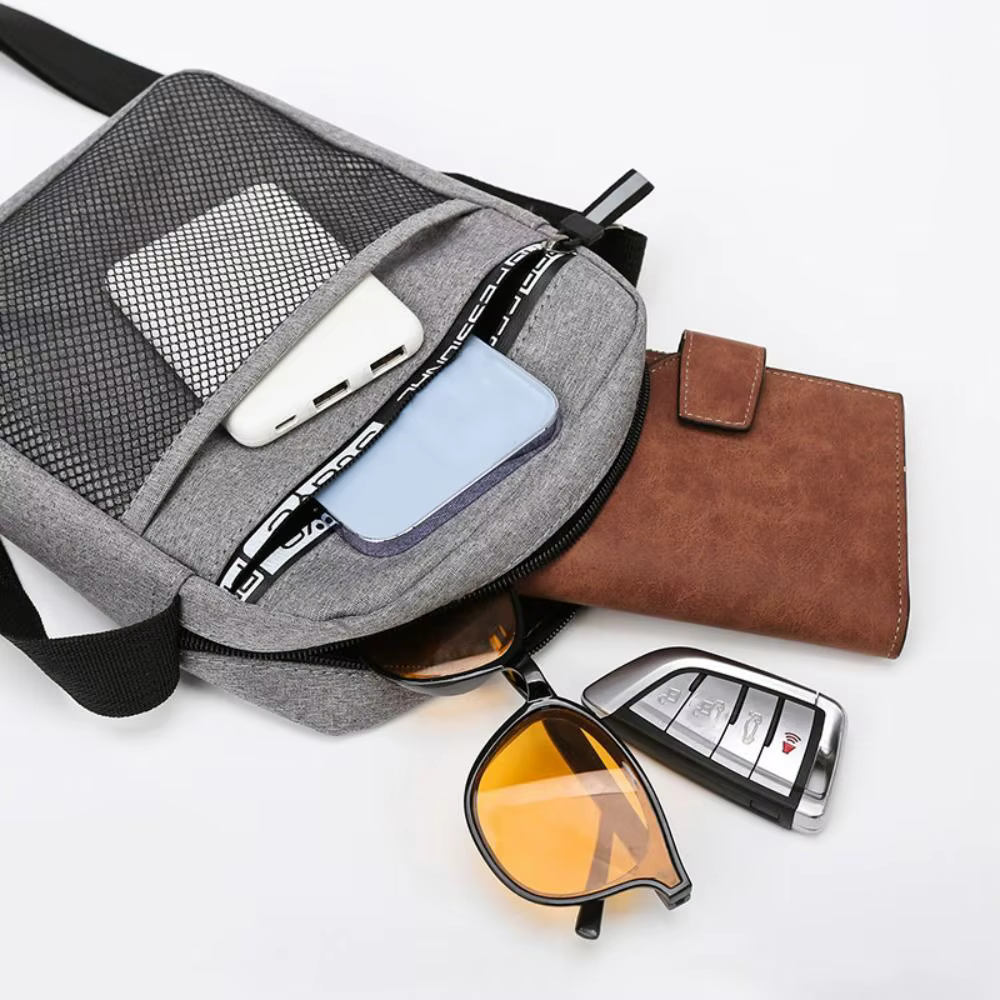 Bolso Bandolera para Hombre con Compartimento para Teléfono y Monedas