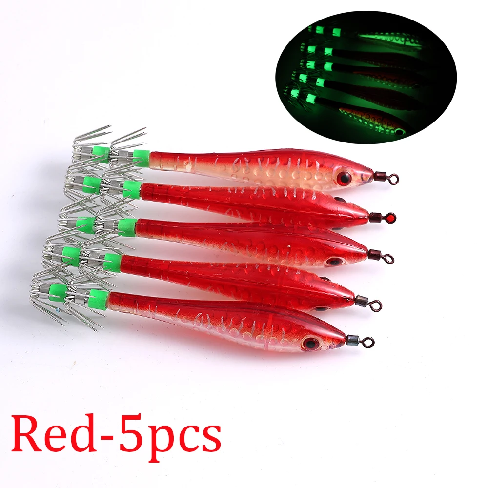 Anzuelos de calamar luminosos galvanizados para pesca marina - imagen 4
