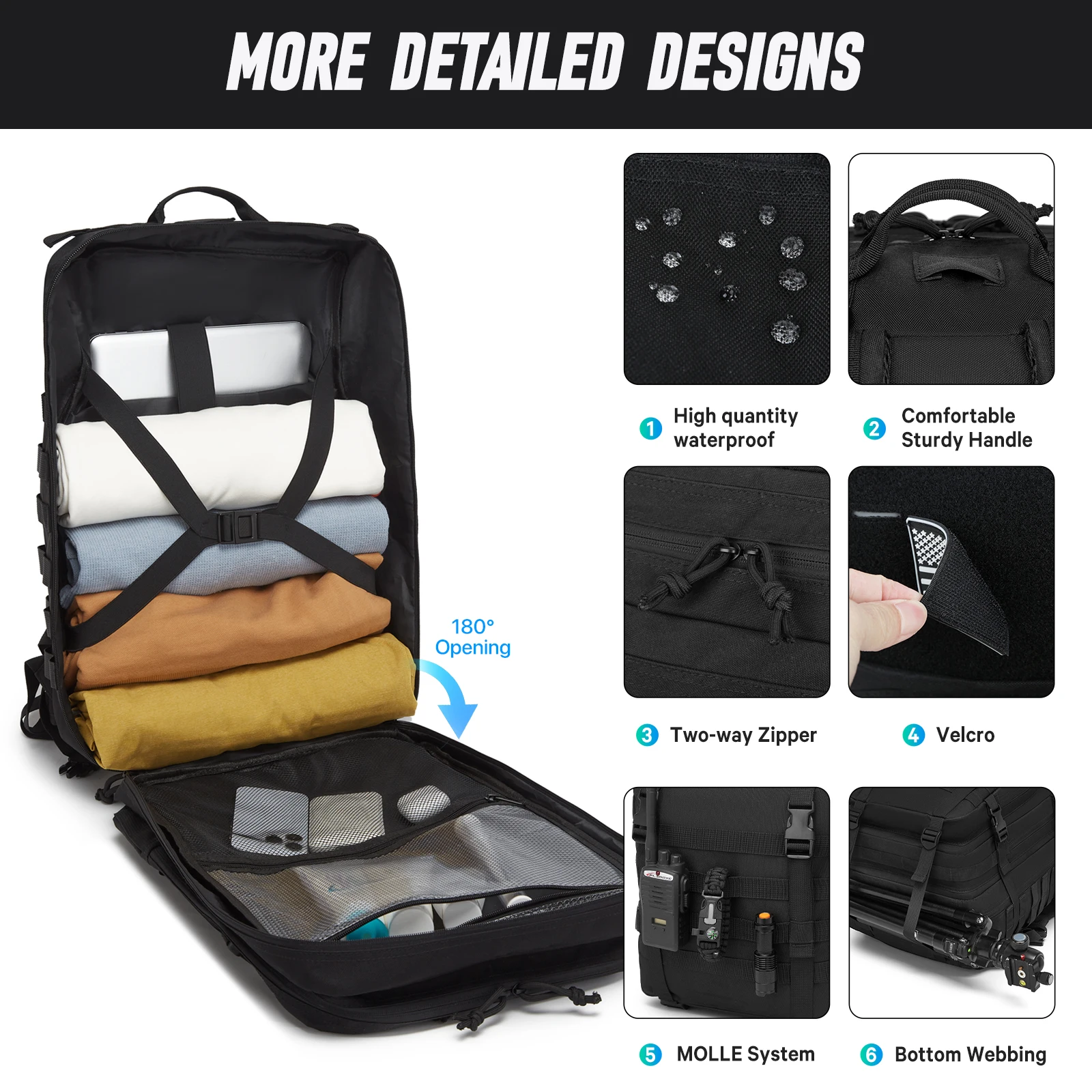 Mochila táctica impermeable para senderismo y caza - imagen 5