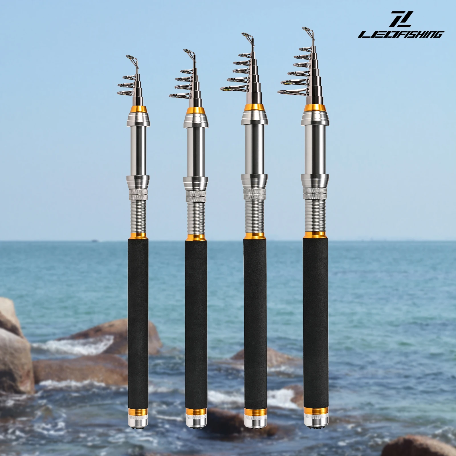 Caña telescópica fibra de carbono portátil para surf y spinning - imagen 4