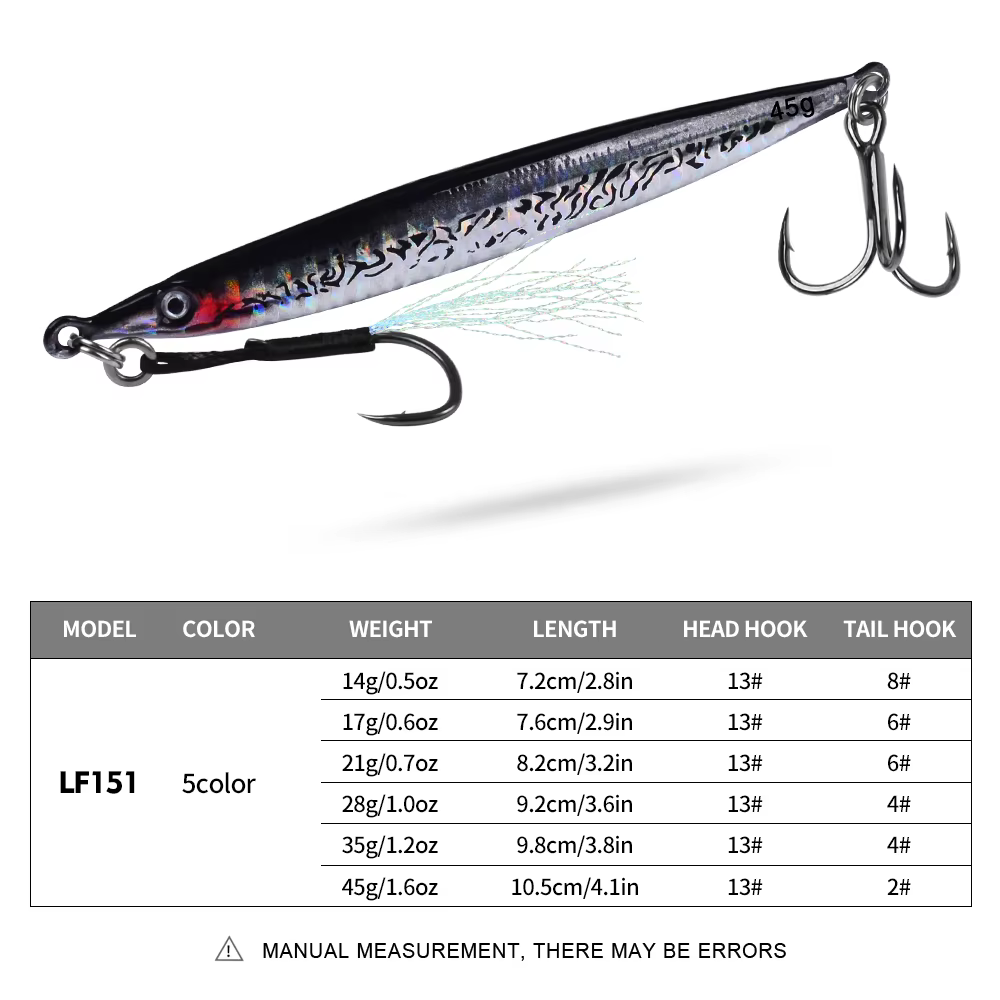 PROBEROS Metal Jig de corte – Señuelo hundible Premium con triples - imagen 2