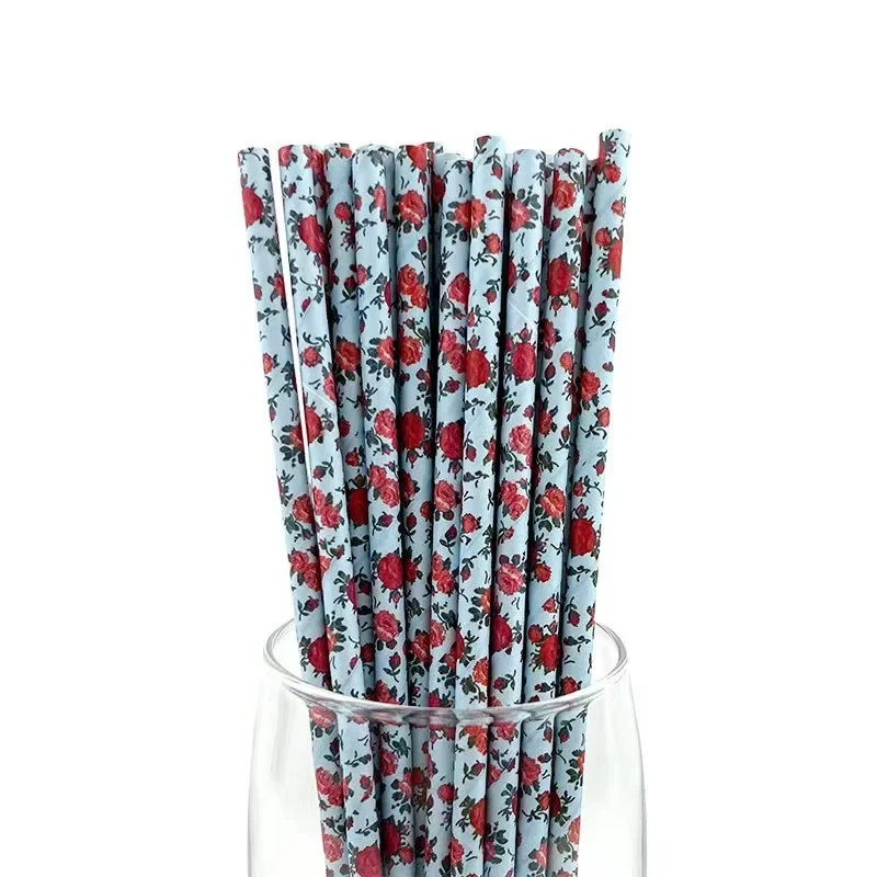 Palillos de papel florales para eventos elegantes
