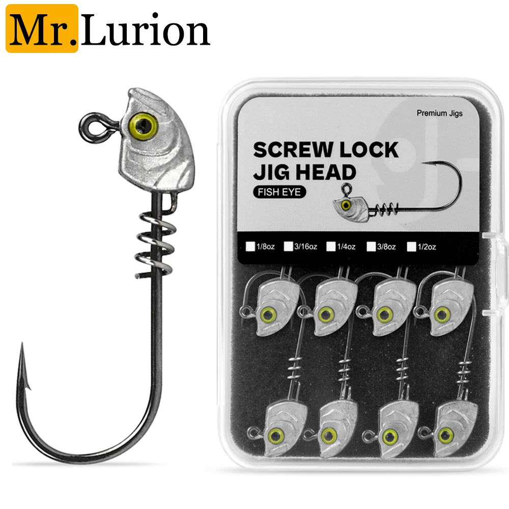 MrLurion Cabezas de jig con tornillo y anzuelo para vinilo - imagen 2