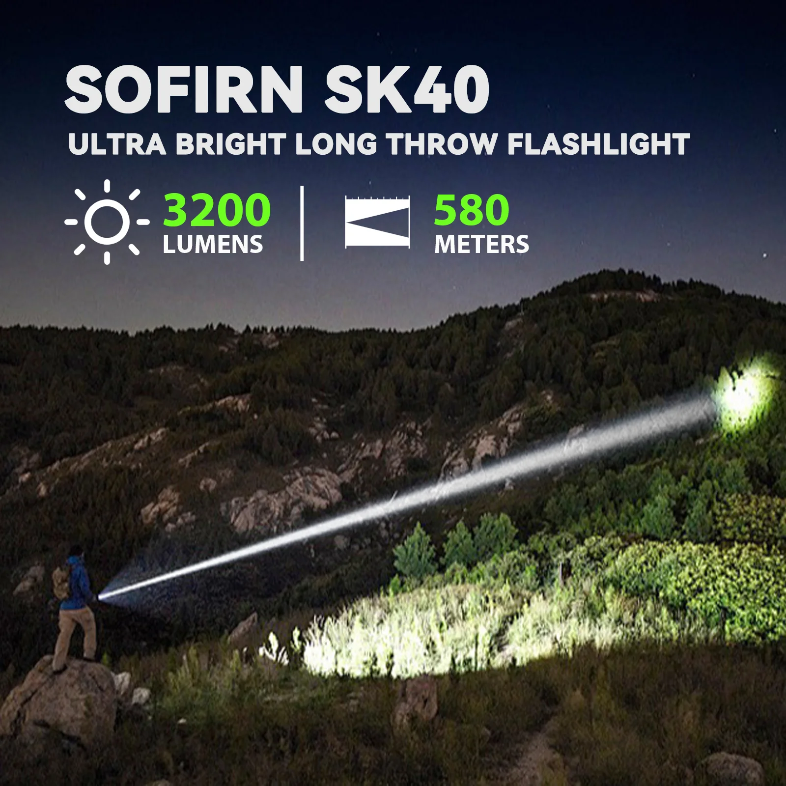 SOFIRN SK40 Linterna Recargable Pesca – LED SFT70 3200lm Táctica - imagen 3