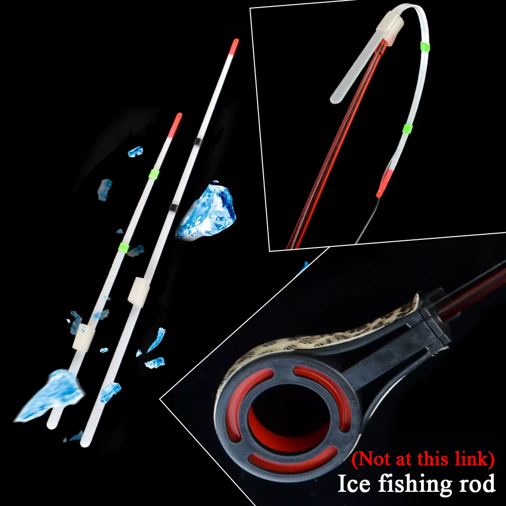 VIS KONING Caña de pesca hielo invierno punta acero inox portátil