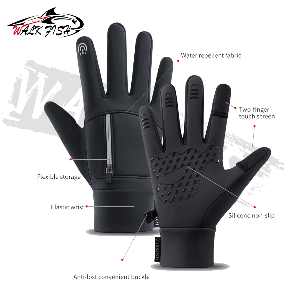 Walk Fish Guantes de pesca impermeables antiviento pantalla táctil - imagen 5