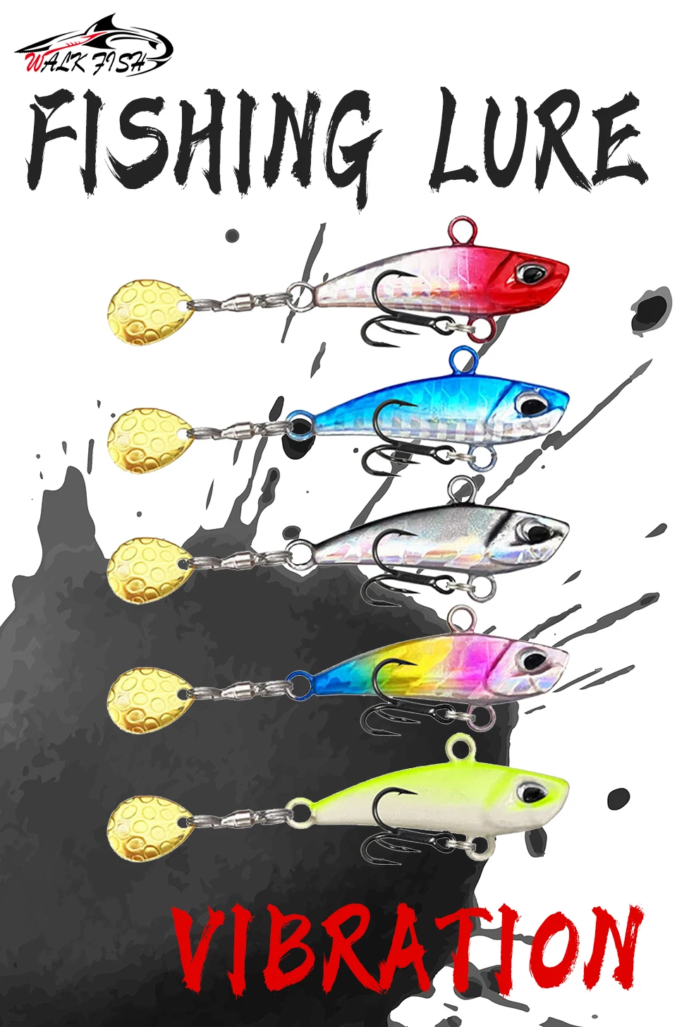 Señuelo WALK FISH Mini VIB en color plateado
