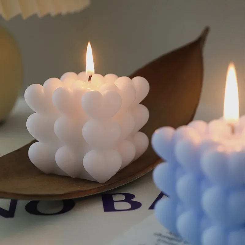 Molde de silicona con forma de corazón creativo para hacer velas, chocolate, jabón y resina