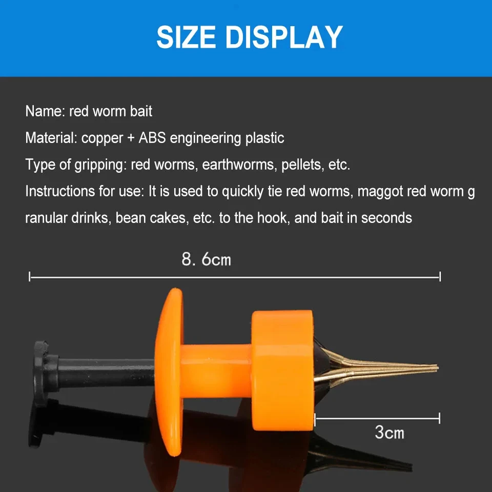 WALK FISH Clip Gusano Sangre – Sujetador elástico para pesca - imagen 3