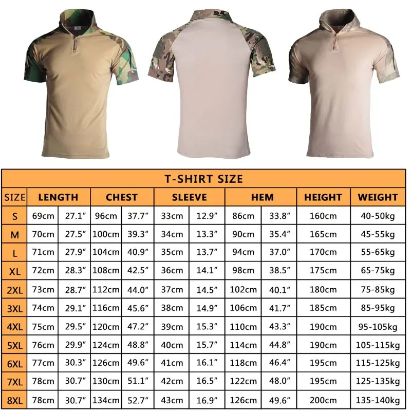Camiseta de pesca táctica manga corta – Camuflaje verano hombre