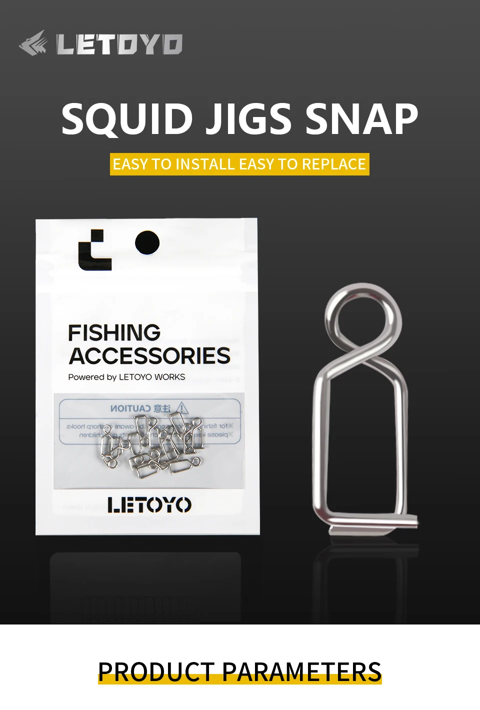 Clip de pesca 10 mm en acero inoxidable