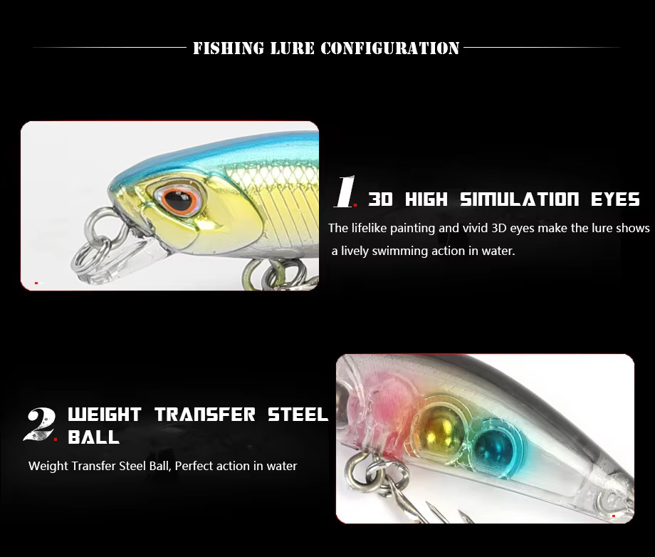 Señuelo Minnow 45mm en colores naturales
