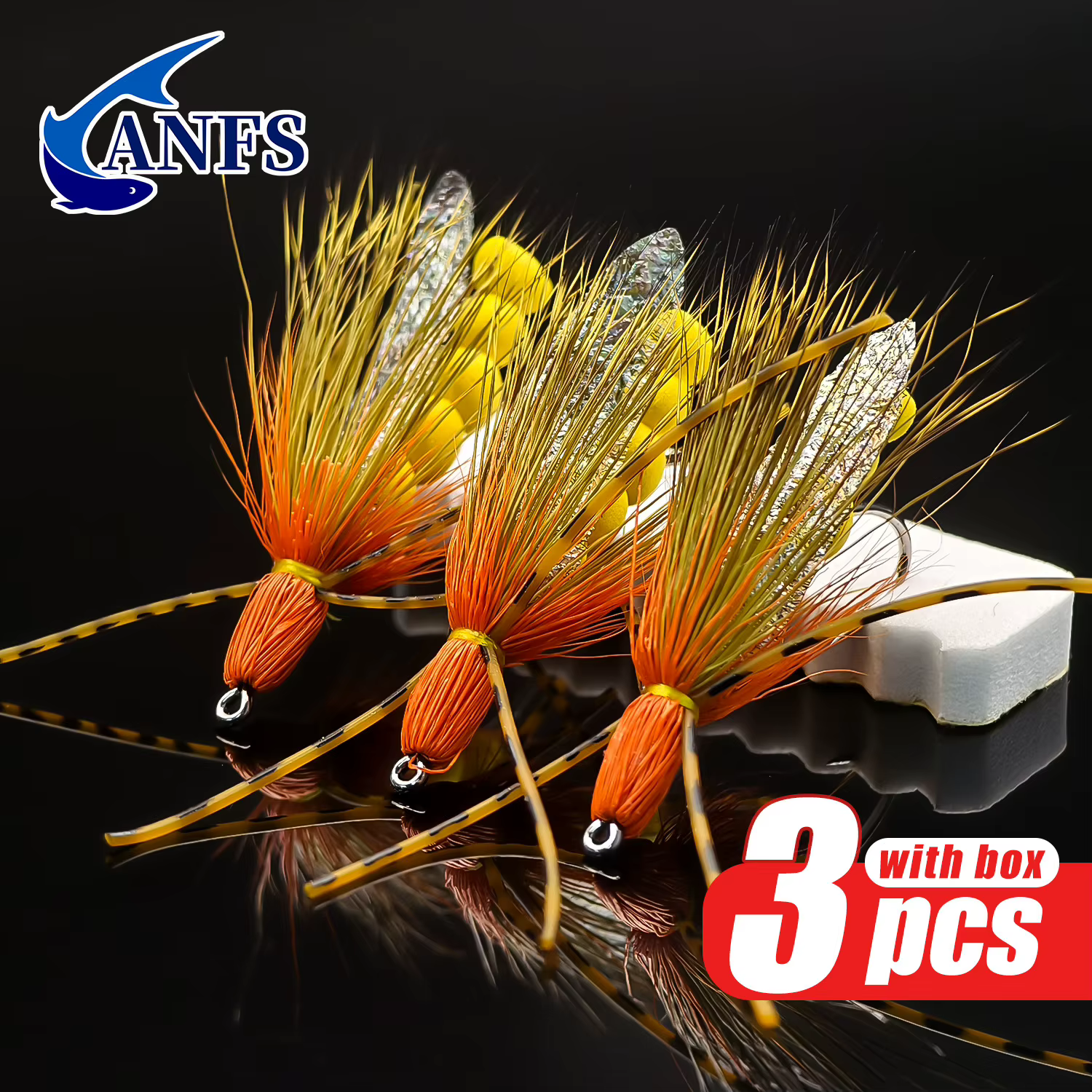 Set Moscas de Espuma ANFS con Anzuelos y Caja - imagen 5