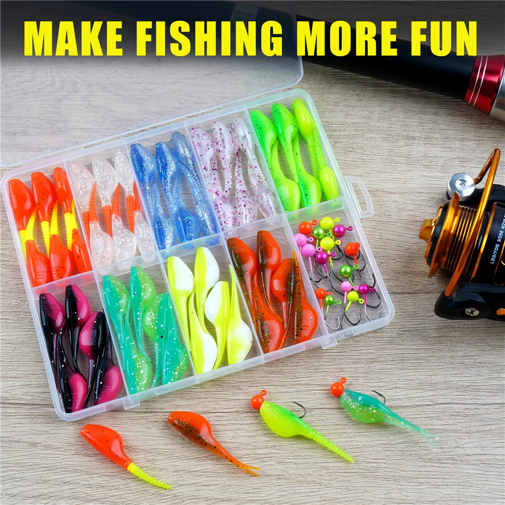 Señuelos para crappie: jig cabeza y vinilos cola bifurcada - imagen 4