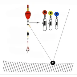 Goture Topes de flotador y esmerillones con clip para aparejos