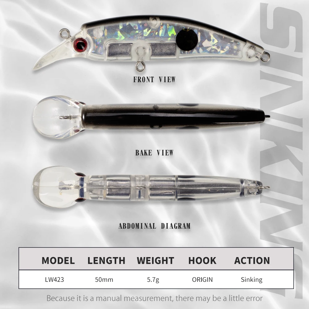 Hunthouse Mini Slow Sinking Minnow Wobbler para lubina en mar - imagen 2