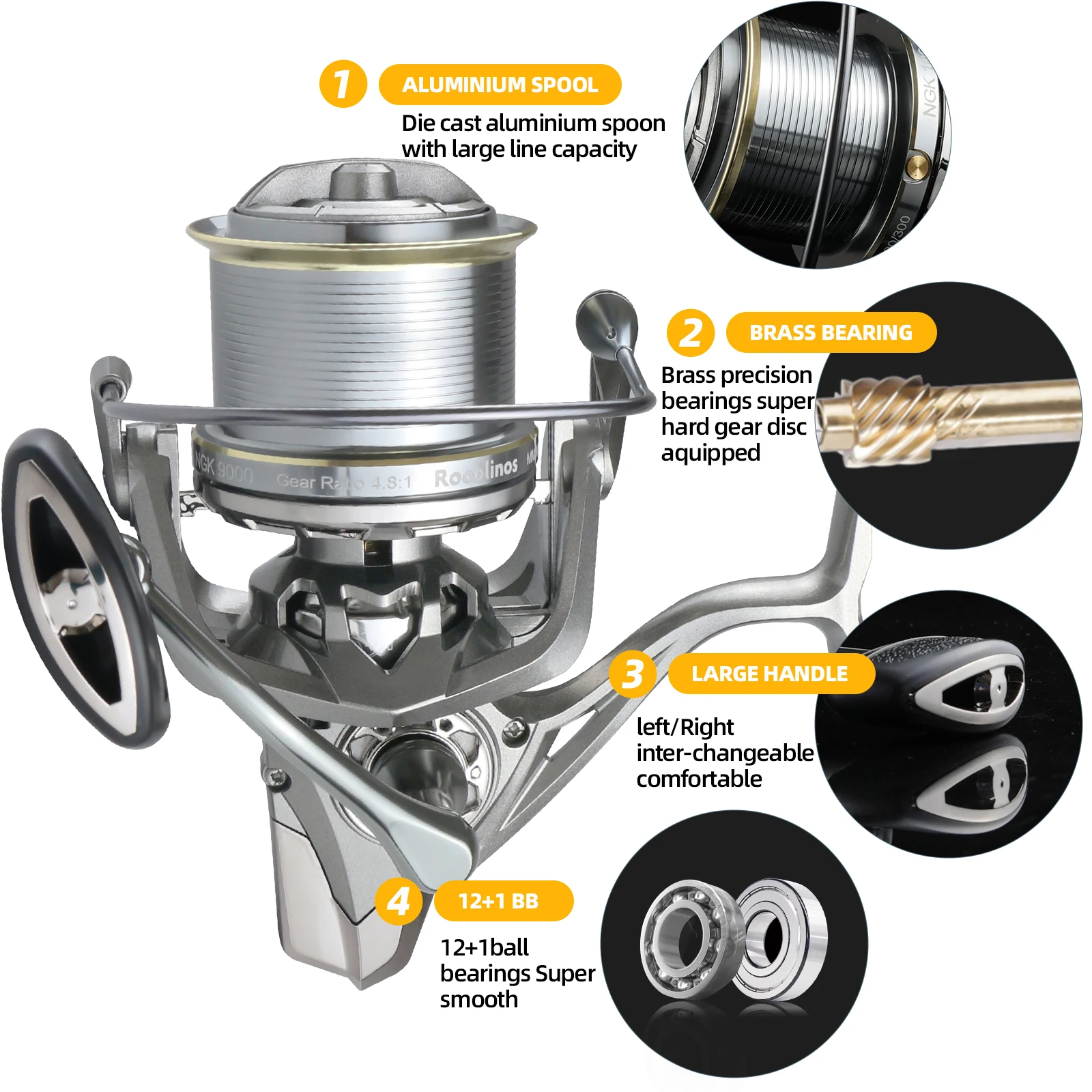 NGK Long Shot Carrete Giratorio Jigging Surf Agua Salada - imagen 4