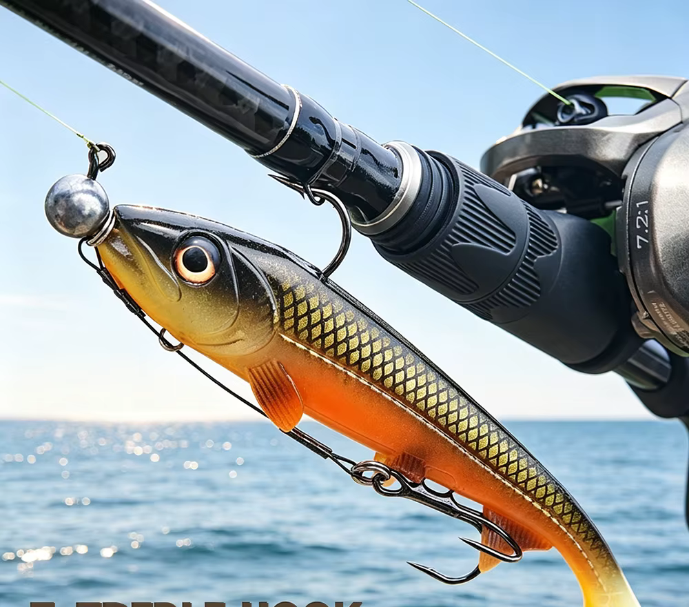 Montaje Spinpoler T-treble Stinger Rig para señuelo blando