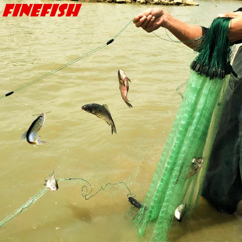 Red de pesca monofilamento verde 3 capas