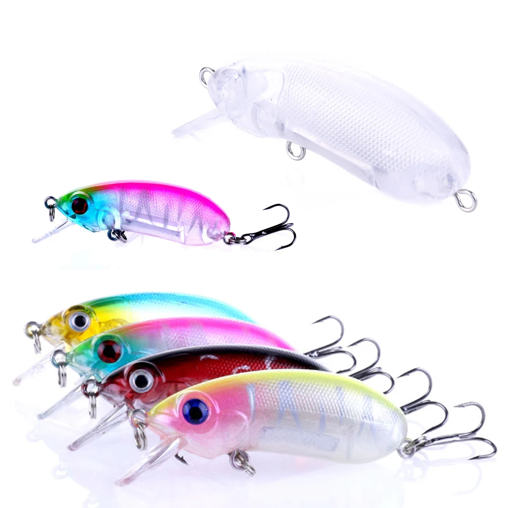 Señuelos Minnow sin pintar Free Fisher Wobbler duros para lubina - imagen 3