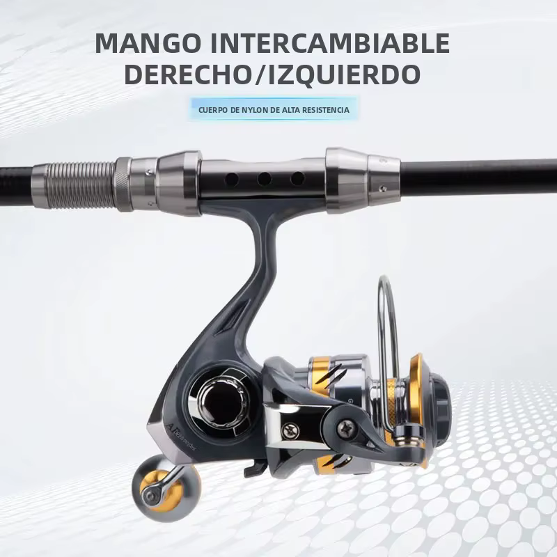 DEUKIO Combo Caña y Carrete Telescópica Spinning Agua Salada Dulce - imagen 4
