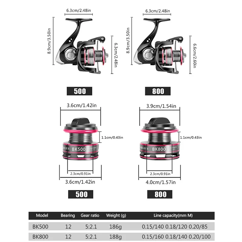 Carrete Huidiao ultraligero spinning compacto con manivela plegable - imagen 3
