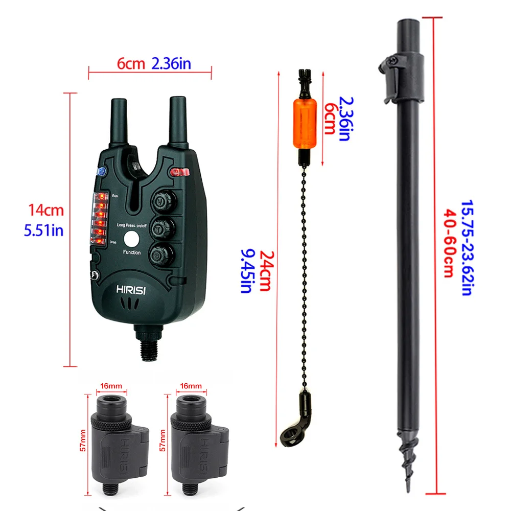 Alarmas para pesca de carpa Hirisi B150 con swingere y soportes - imagen 5