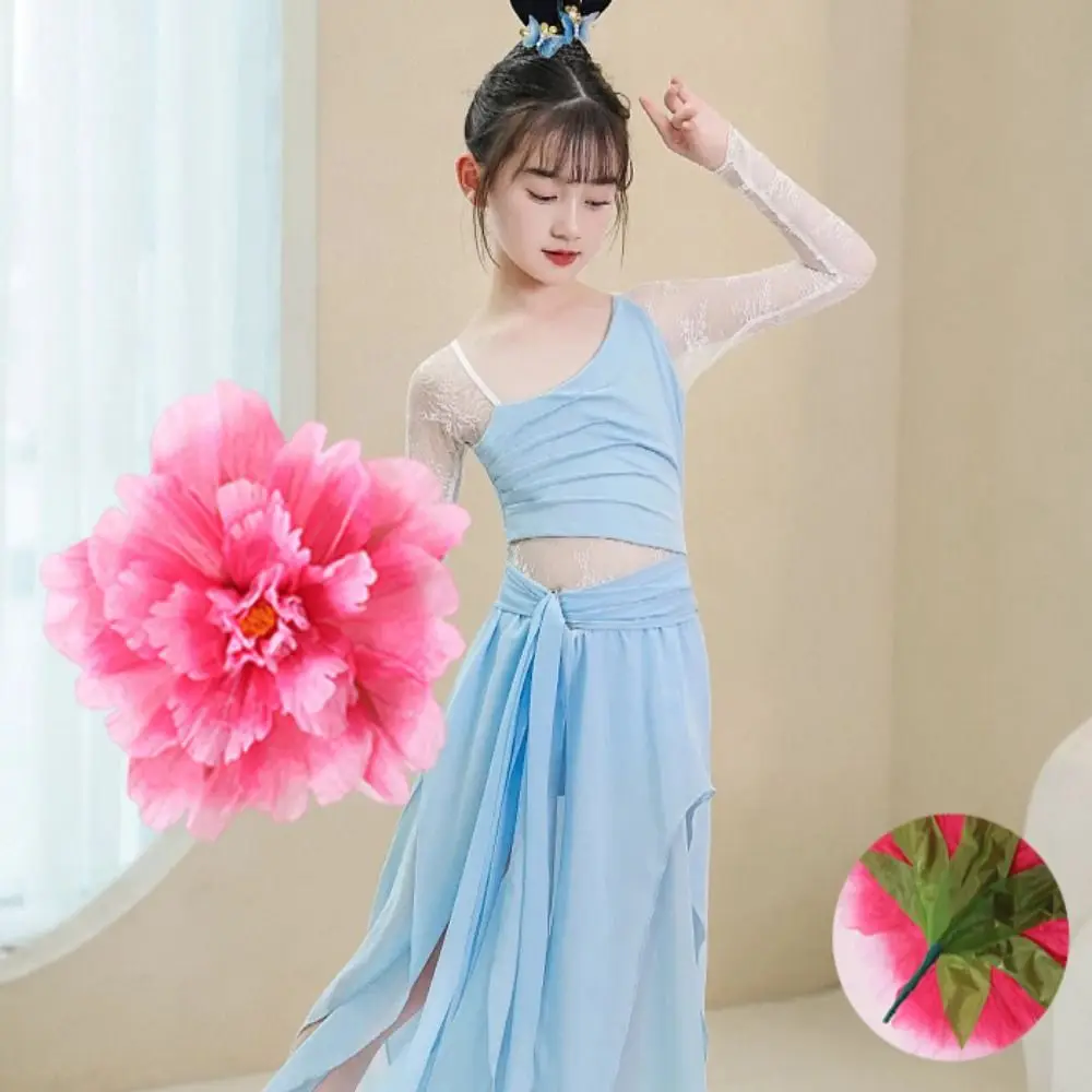 Accesorio de danza con flores de peonía en tela colorida - imagen 4