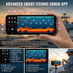 Buscador de peces WiFi con sonda y control remoto para pesca