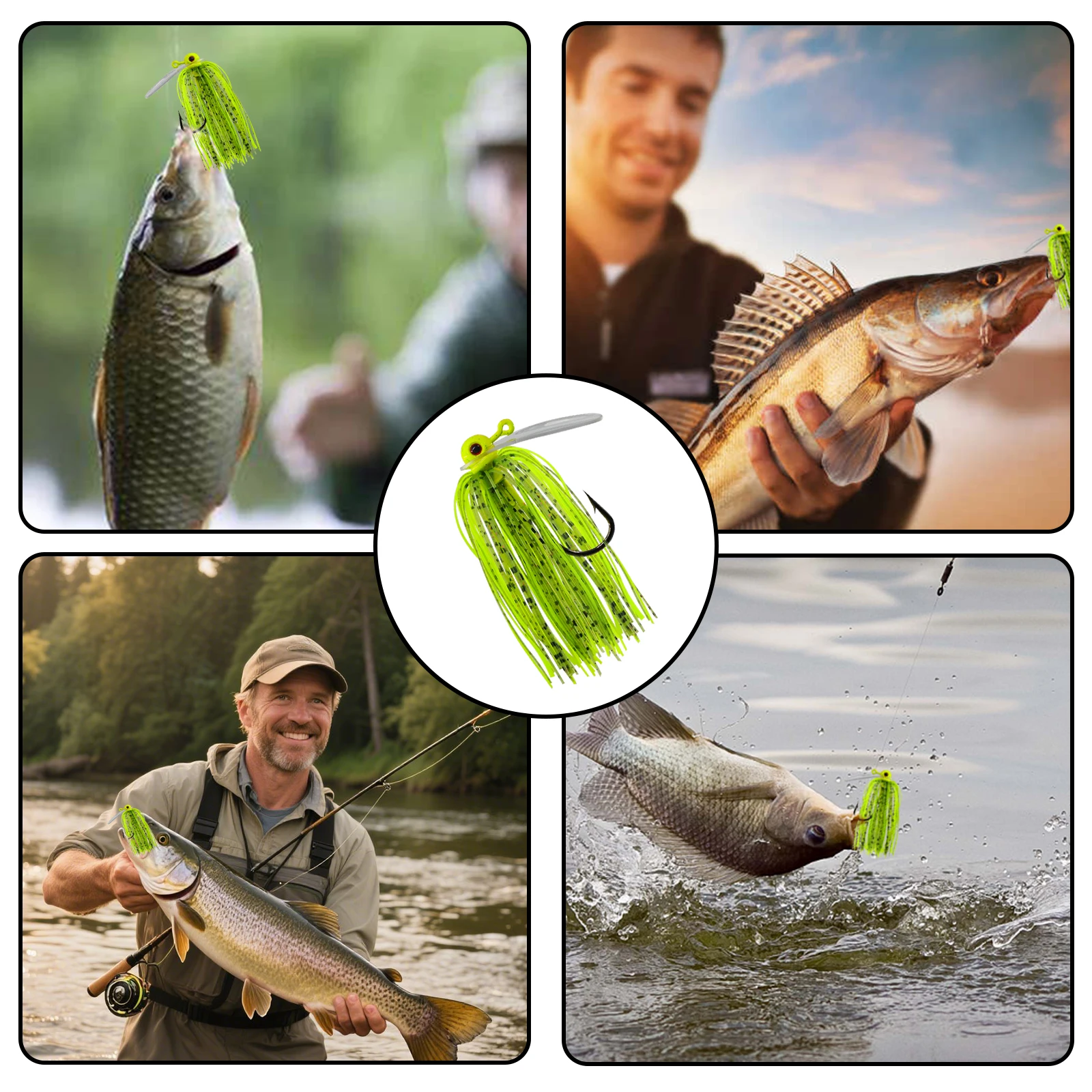 Señuelo Chatterbait 9KM con hoja PVC y faldas de silicona para lubina - imagen 5