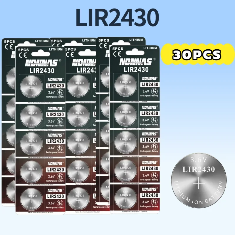 Batería recargable LIR2430 y LIR2450 WHITECRANE