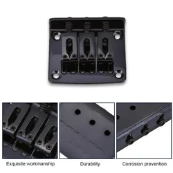 Puente para Guitarra Ajustable Hard-tail Plateado/Negro