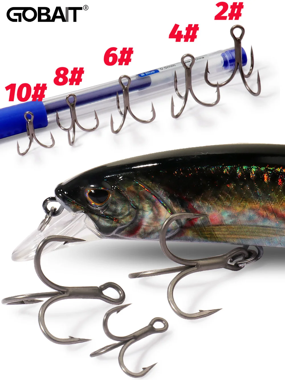 Gancho triple GOBAIT montado en aparejo de pesca