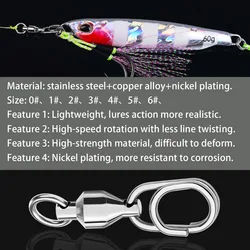 Giratorio con rodamiento de bolas – Acero inoxidable para slow jigging