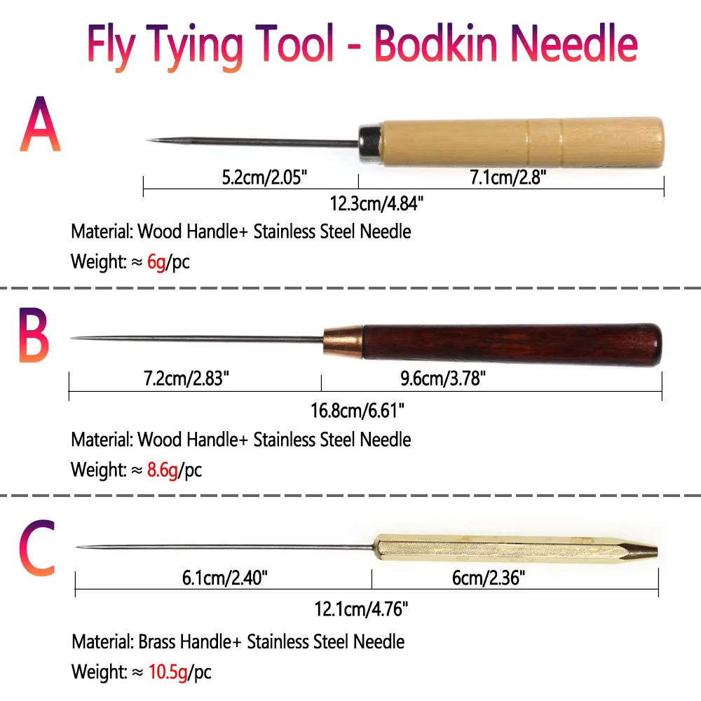 Bimoo Kit Atado Moscas Ninfa: Pinzas Hackle, Enhebrador, Cepillo - imagen 2