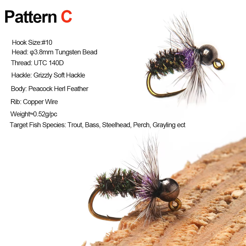 ICERIOIO #10 Cabeza Jig Tungsteno Ninfa – Para trucha y lubina - imagen 4