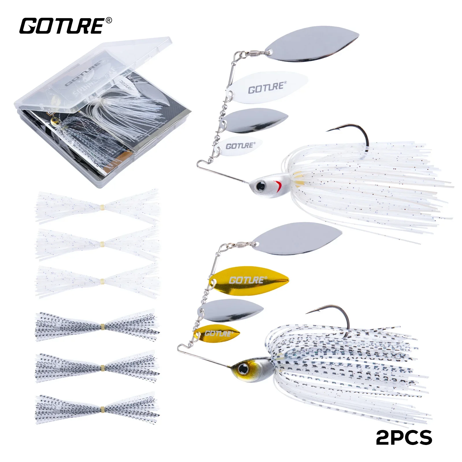 Spinnerbait con cuchilla willow y falda de silicona