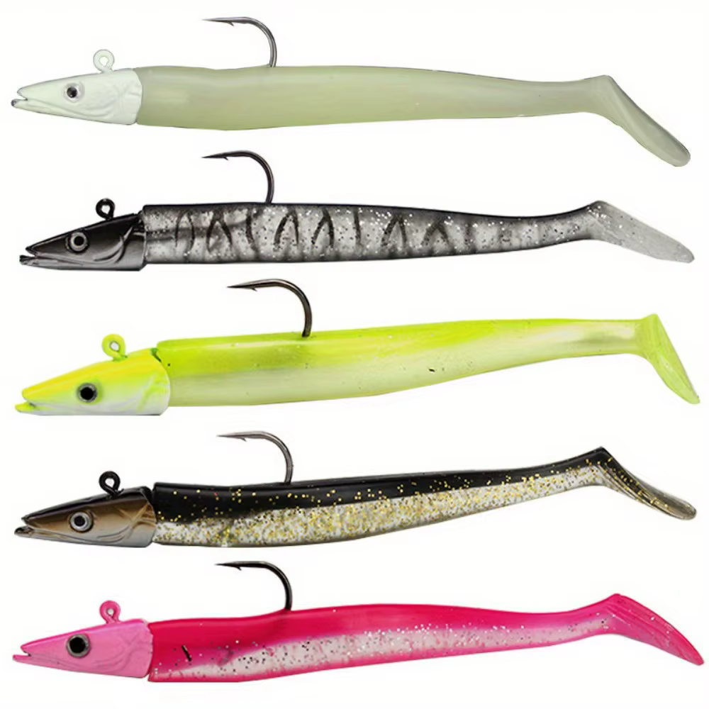 Jigs Luminosos Plomados para Lubina – Anzuelo Anti-enredos