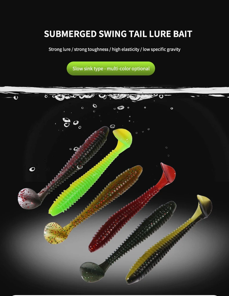 Señuelo de pesca suave ORJD T Tail sobre superficie