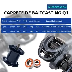 Carrete de pesca DEUKIO freno magnético y DC con repuesto