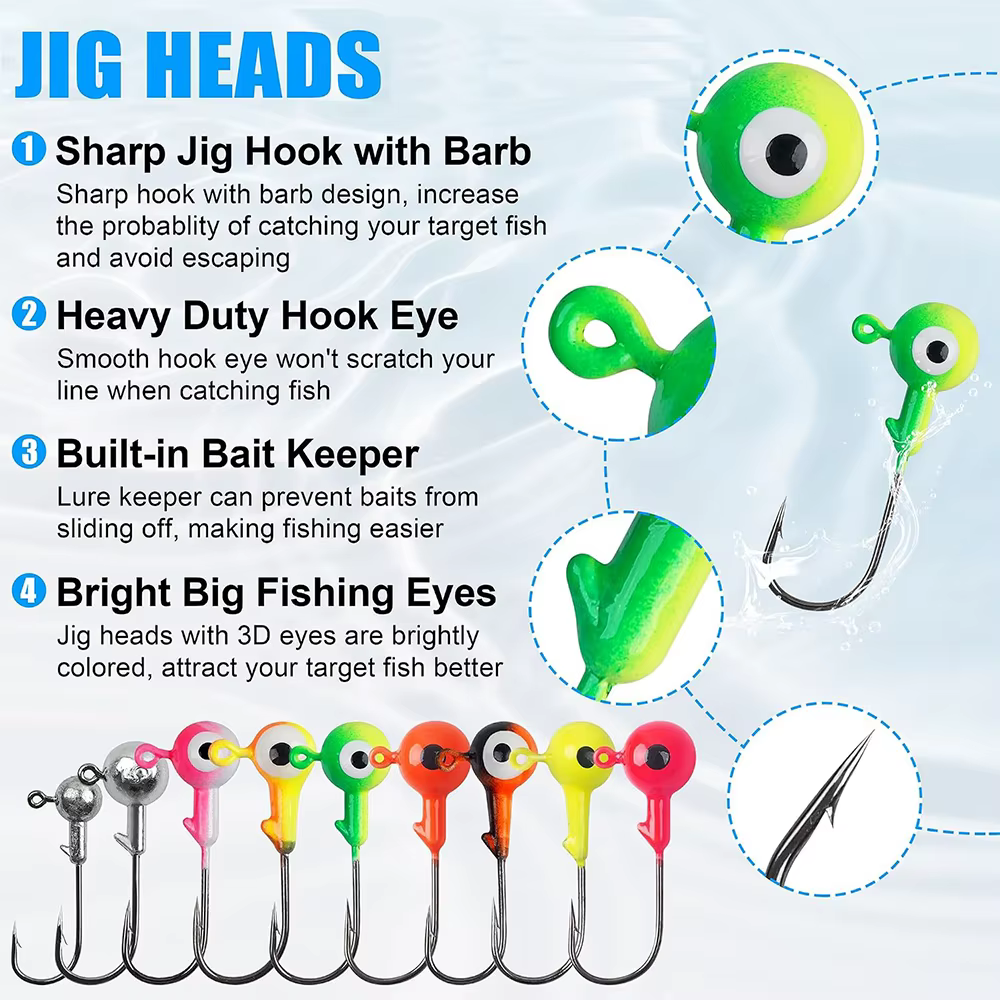 Kit Jig Head Bola Redonda para Lubina y Trucha - imagen 3