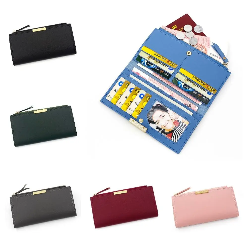 Cartera larga de cuero PU con tarjetero y monedero para mujer - imagen 3