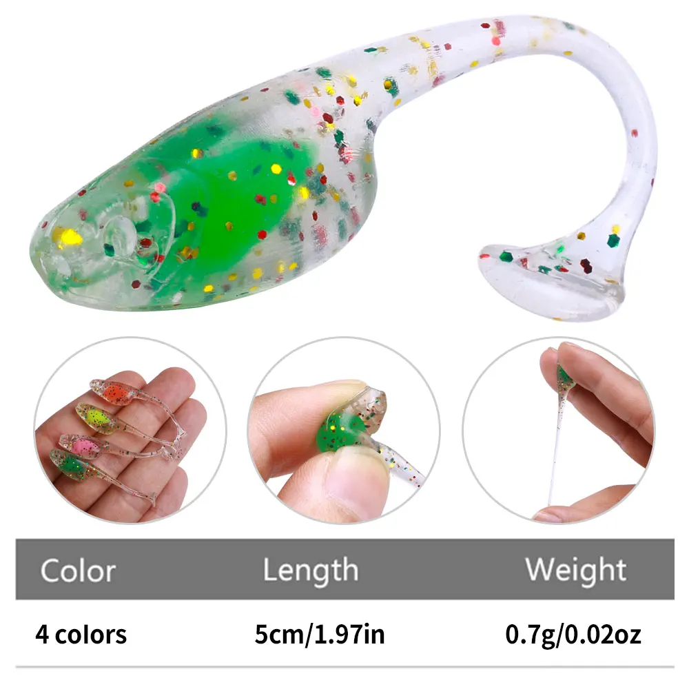 Señuelos de silicona con cola en T en colores variados