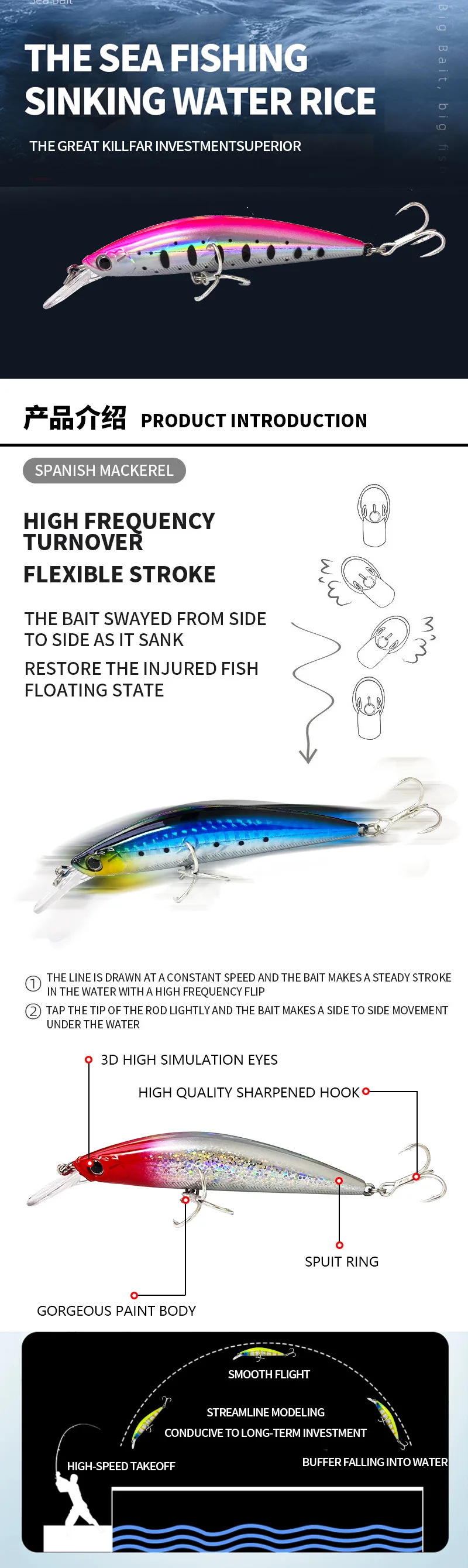 Señuelos Minnow 90 mm con acabado realista